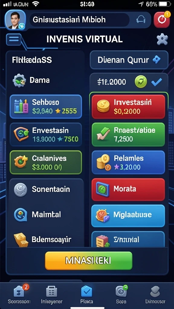 Tampilan utama permainan dengan beragam slot menarik.