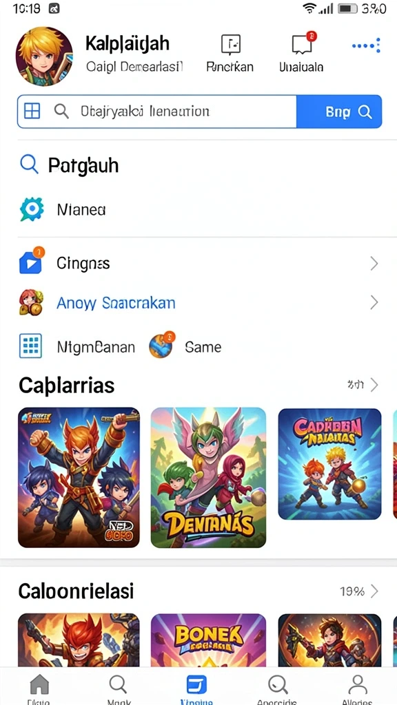 Tampilan awal aplikasi yang menarik dan mudah dinavigasi.