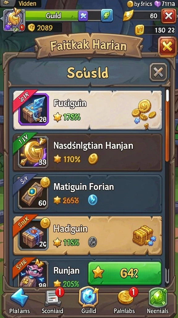 Lingkungan permainan yang kaya akan detail dan warna.