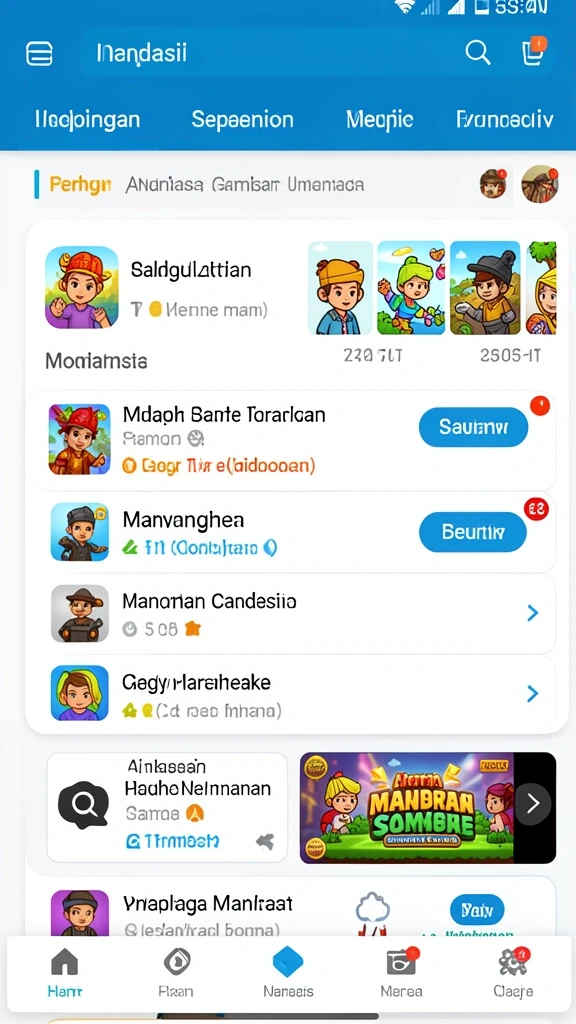 Pemandangan level yang menantang dan menakjubkan.